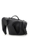 Loewe Large Elephant Leather Crossbody Bag In Black