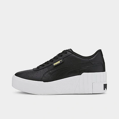 Puma Cali Wedge Sneakers In  Black/ White