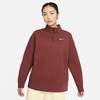 Nike Sportswear Essential Women's 1/4-zip Fleece In Dark Pony/white