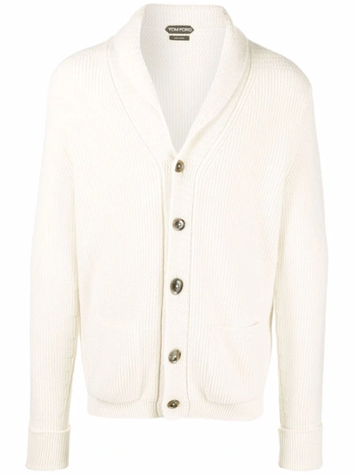 Tom Ford V-neck Button-fastening Cardigan In Neutrals