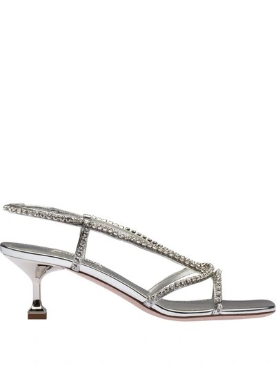 Miu Miu Crystal-embellished 55mm Sandals In <p>