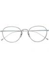 Thom Browne Round-frame Silver-tone Optical Glasses In 01