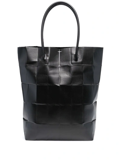 Coperni Flou Mecanique Leather Tote Bag In Black