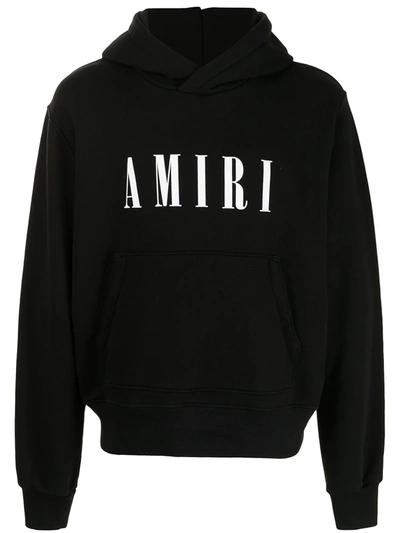 Amiri Logo-print Cotton-jersey Hoodie In Black