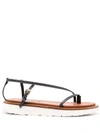 Zimmermann Skinny Strap Flat Sandals In Schwarz