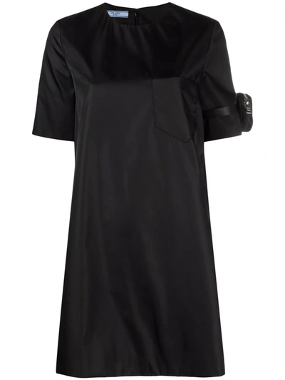 Prada Re-nylon Pocket-detail Dress In Black