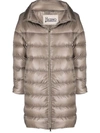 Herno Down-feather Mid-length Coat In Nude