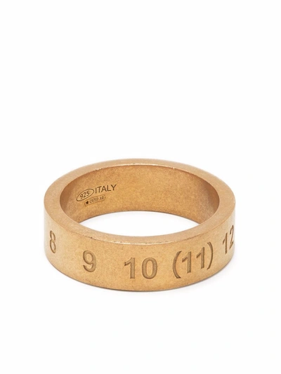 Maison Margiela Numbers-motif Engraved Ring In 950 Gold