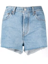 Levi's High-waisted Denim Shorts In Blau