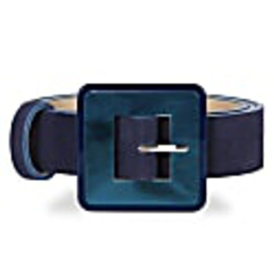 Beltbe Mini Square Acrylic Buckle Belt - Navy