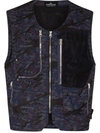 Stone Island Shadow Project Abstract-print Utility Gilet In Violett