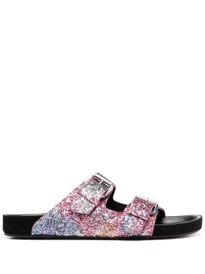 Isabel Marant Lennyo Happy Glitter Sporty Sandals In Pink
