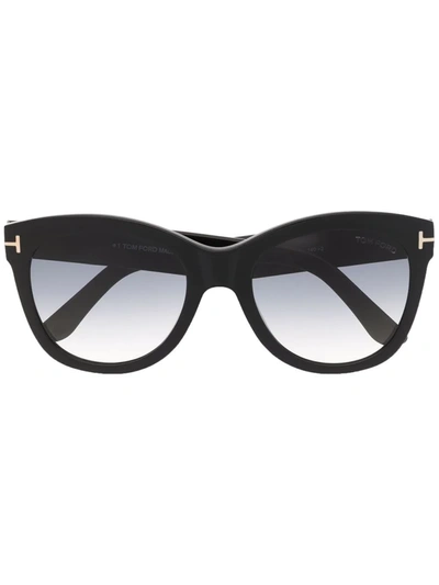 Tom Ford Ft0870 Wallace Cat-eye Acetate Sunglasses In Schwarz