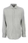 BRUNELLO CUCINELLI BRUNELLO CUCINELLI SLIM FIT SHIRT IN LIGHT SILK AND COTTON JERSEY WITH FRENCH COLLAR