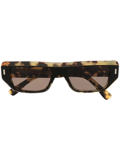 Cutler And Gross Tortoiseshell Rectangle-frame Sunglasses In Braun