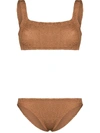 Hunza G Xandra Crinkle Bikini Set In Braun