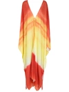 Amir Slama Printed Beach Dress In Orange