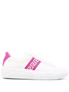 Versace Greca-print Flatform Sneakers In Weiss