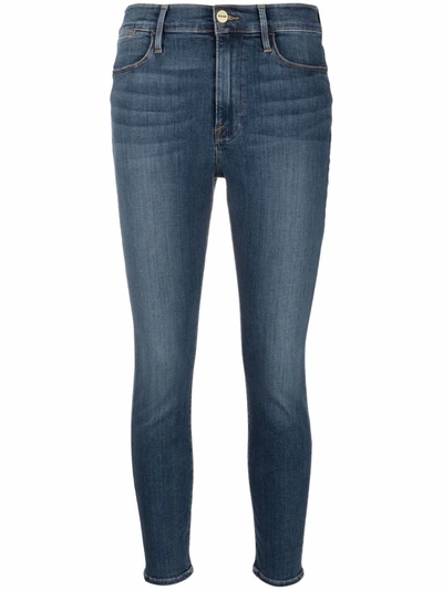 Frame Le High Skinny-leg High-rise Stretch-denim Jeans In Blau