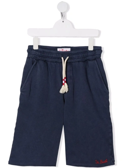 Mc2 Saint Barth Kids' Randle Drawstring Shorts In Blue