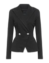 PINKO PINKO WOMAN BLAZER BLACK SIZE 4 COTTON, MODAL, POLYESTER, ELASTANE,49654484VJ 3