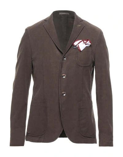 Paoloni Suit Jackets In Brown