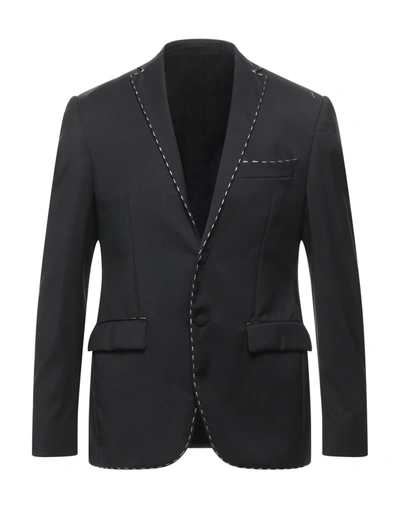 Frankie Morello Suit Jackets In Black