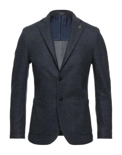 Paoloni Suit Jackets In Dark Blue