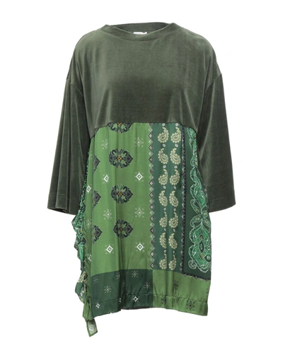 Gold Case Blouses In Military Green
