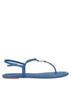 Tory Burch Toe Strap Sandals In Blue