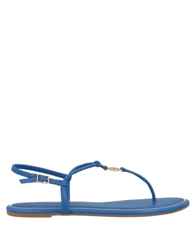 Tory Burch Toe Strap Sandals In Blue