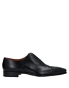 Santoni Man Lace-up Shoes Black Size 8 Leather In Black