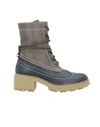 Chloé Franne Leather Lace-up Boots In Dark Blue