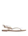 GIANVITO ROSSI GIANVITO ROSSI WOMAN THONG SANDAL GOLD SIZE 5 SOFT LEATHER,11988754FT 5