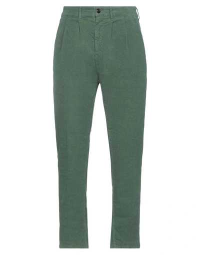 People (+)  Man Pants Green Size 34 Cotton, Elastane