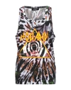 Dsquared2 Logo Tie Dyed Cotton Jersey Tank Top In Purple