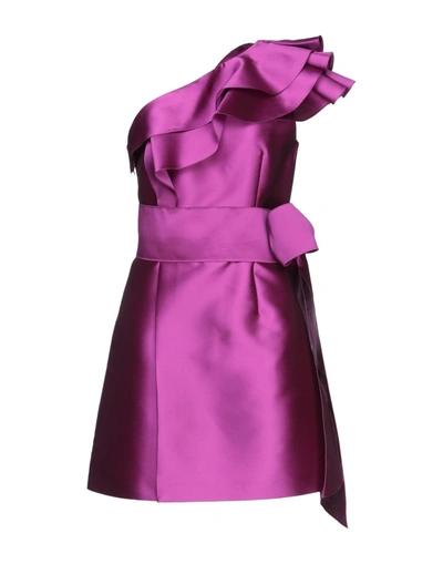 Alberta Ferretti Short Dresses In Mauve
