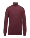 Alpha Studio Turtlenecks In Maroon