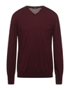 Alpha Studio Sweaters In Maroon