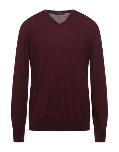 Alpha Studio Sweaters In Maroon