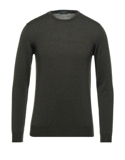 Zanone Sweaters In Dark Green