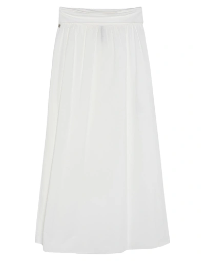 Manila Grace Woman Maxi Skirt White Size 8 Cotton, Elastane