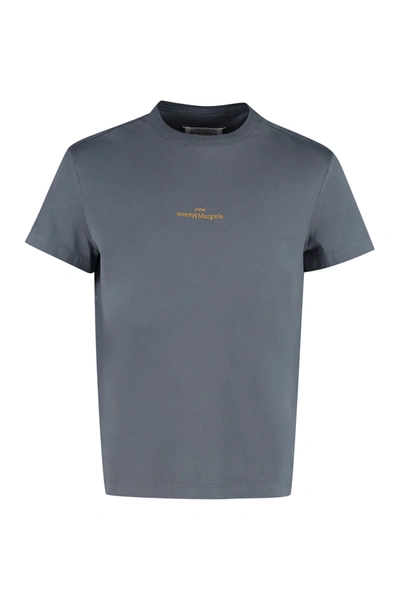 Maison Margiela Cotton Crew-neck T-shirt In Steel Blue