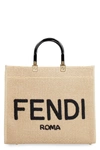 FENDI SUNSHINE MEDIUM RAFFIA TOTE BAG,8BH386AAYV F1E1I