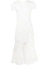 Simkhai Signature Laura Lace Midi Dress In 白色