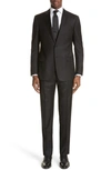 Emporio Armani Super 130s Wool Two-piece Classic Fit Suit, Black In Solid Black