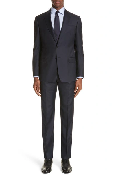 EMPORIO ARMANI TRIM FIT SOLID WOOL SUIT,01VGZB01551922