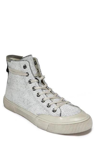 Allsaints Dumount High Top Sneaker In Chalk White Leather