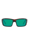 Costa Del Mar 63mm Oversize Polarized Rectangular Sunglasses In Tort