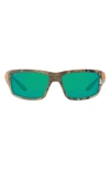 Costa Del Mar 59mm Wraparound Sunglasses In Green Havana